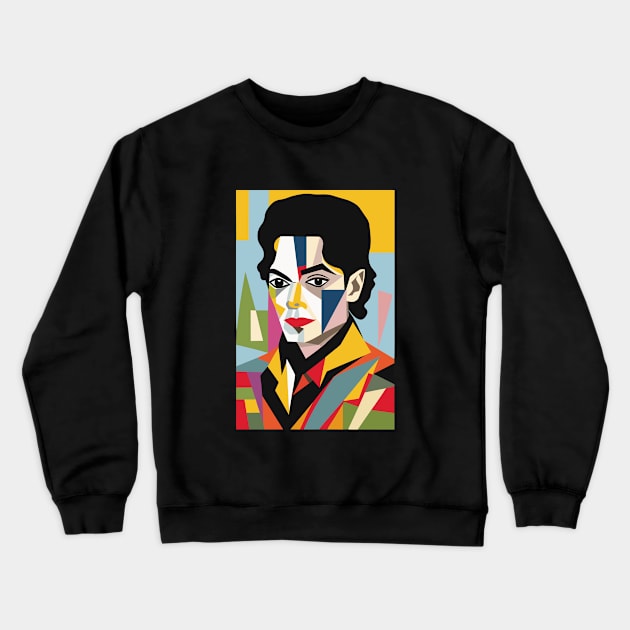 Portrait of King of Pop Crewneck Sweatshirt by Ikibrai